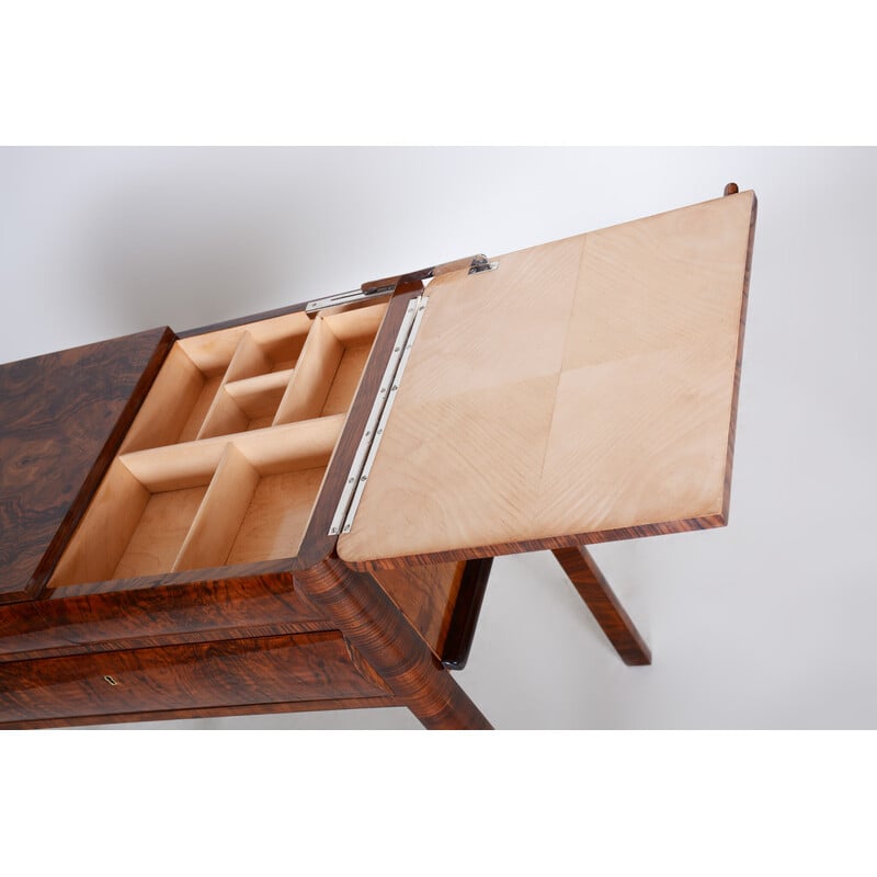 Vintage walnut Bauhaus side table, 1930s