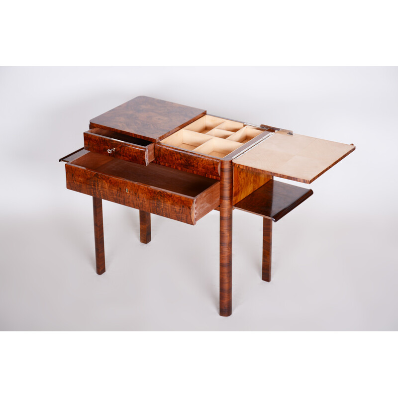 Vintage walnut Bauhaus side table, 1930s