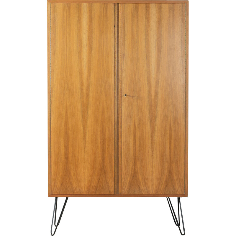 Vintage shoes cabinet in walnut veneer by Wk Möbel, Germany 1950