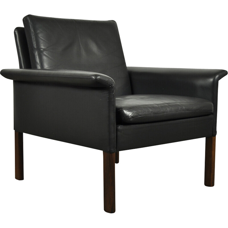 Vintage armchair in leather by Hans Olsen for Cs Møbler Glostrup, Denmark 1960