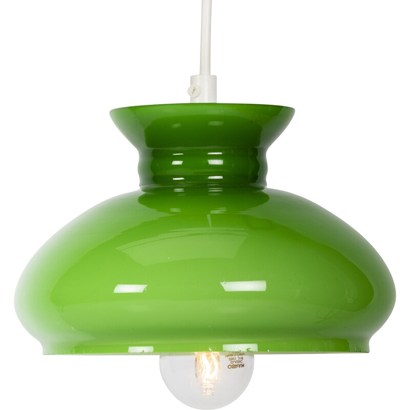 Vintage green glass space age pendant lamp
