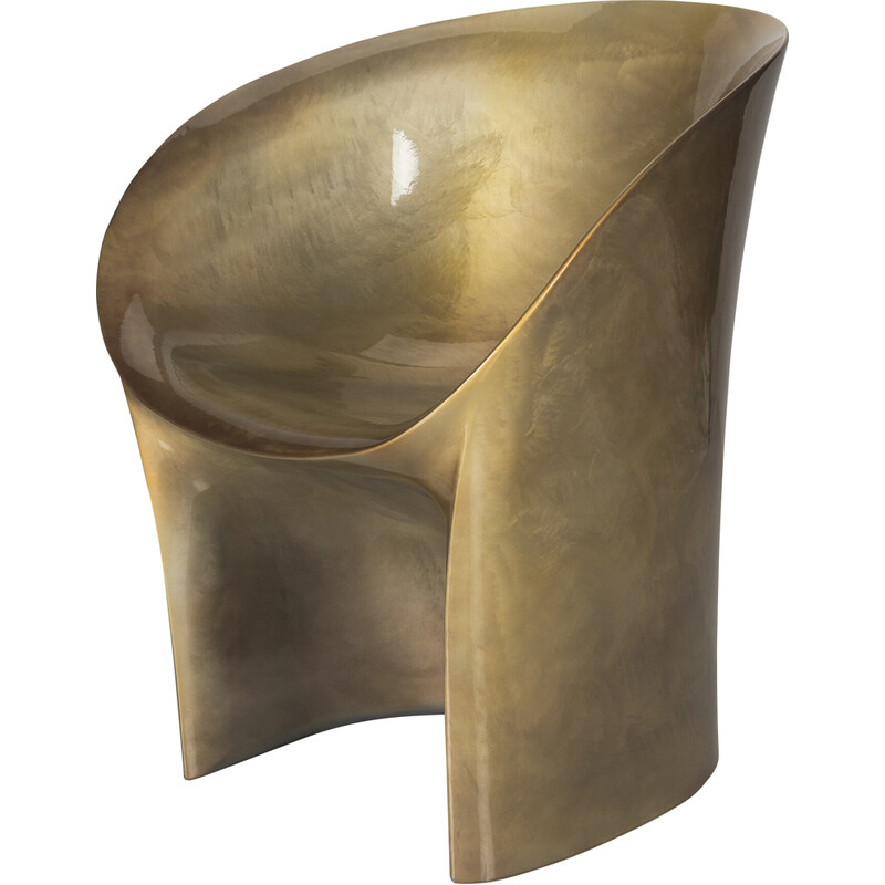 Vintage goud metallic maan fauteuil van Tokujin Yoshika voor Moroso