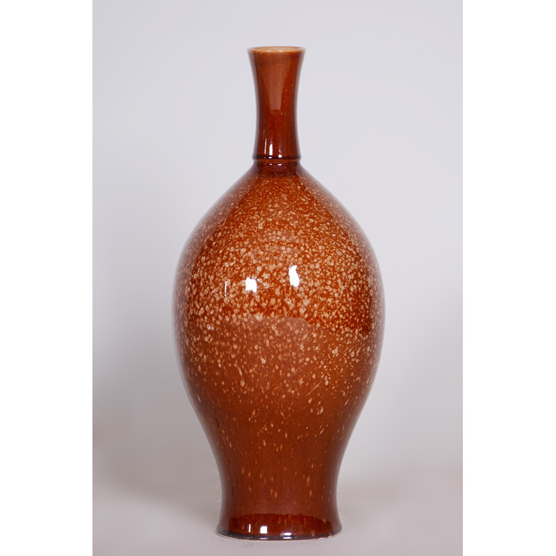 Vintage Bauhaus vase in glazed ceramics, Czechia 1950s