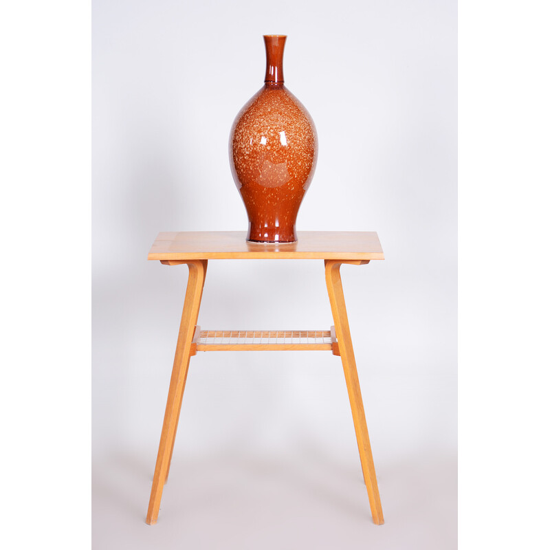 Vintage Bauhaus-Vase aus glasierter Keramik, Tschechien 1950er Jahre