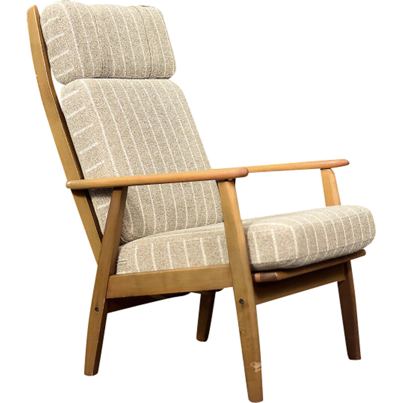 Vintage Danish wood and fabric armchair by Durup Polstermøbelfabrik, 1970s