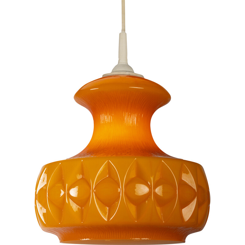 Vintage orange pendant lamp by Peil and Putzler