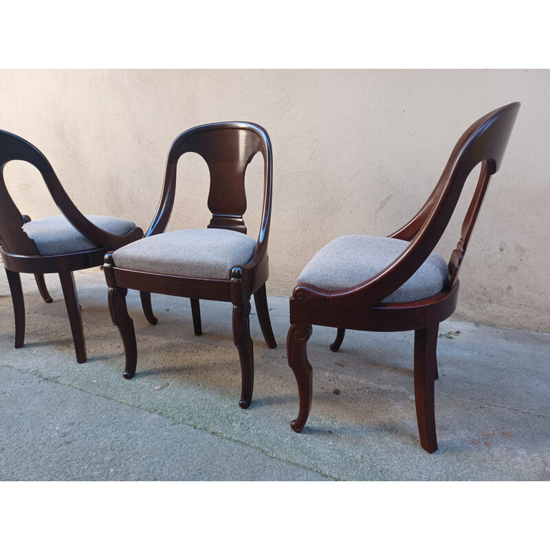 Set di 4 sedie a gondola impero vintage