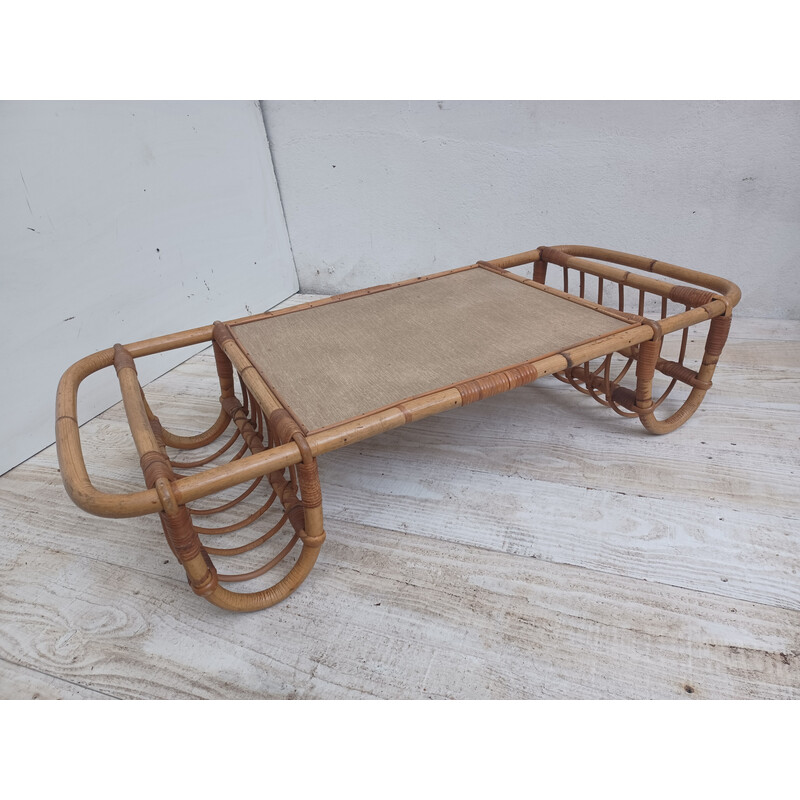 Tavolino in rattan vintage