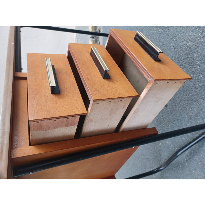 Vintage desk with tubular metal structure, 1950