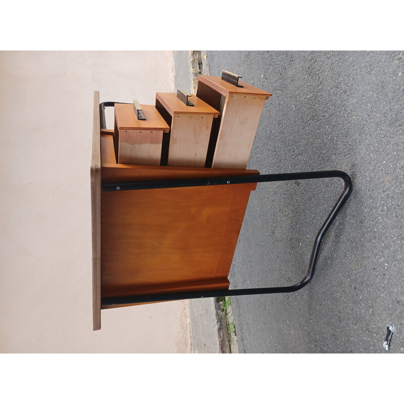 Bureau vintage avec structure en métal tubulaire, 1950