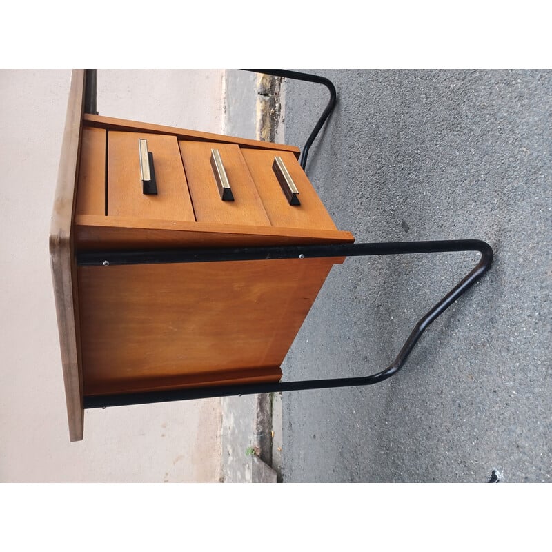 Bureau vintage avec structure en métal tubulaire, 1950