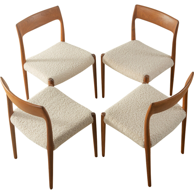 Set of 4 vintage dining chairs by Nils O. Møller for J.L. Møllers Møbelfabrik, 1950s