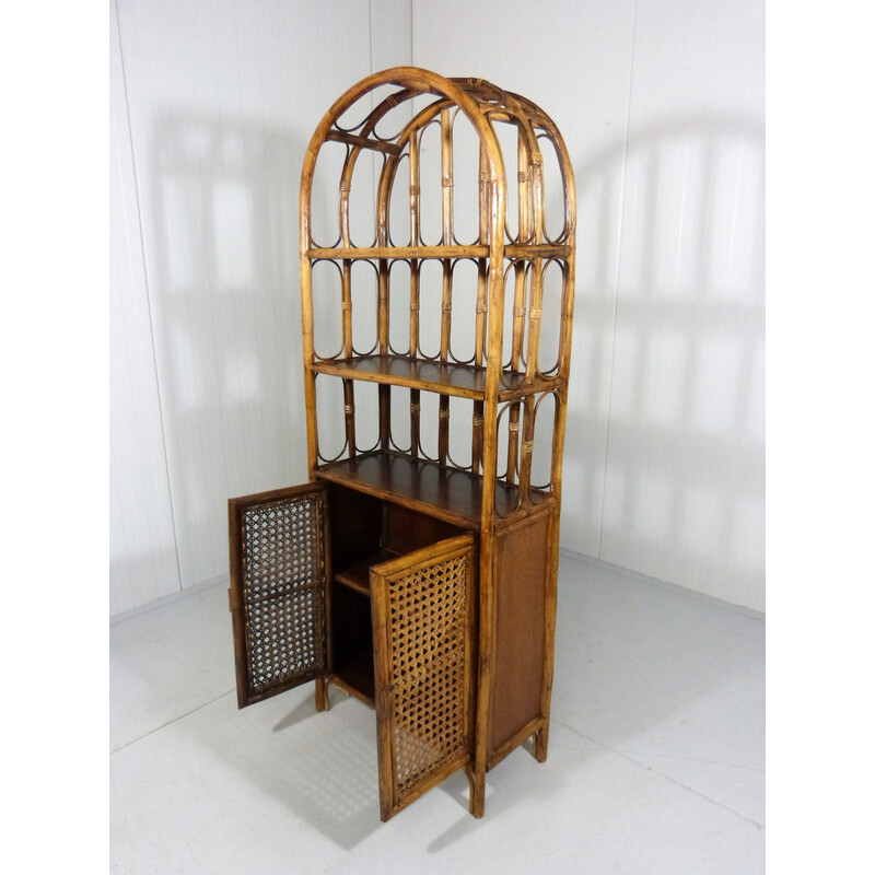 Vintage rattan shelf, 1970s