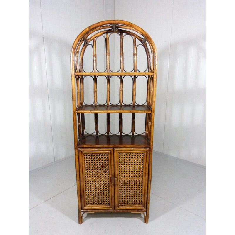 Vintage rattan shelf, 1970s