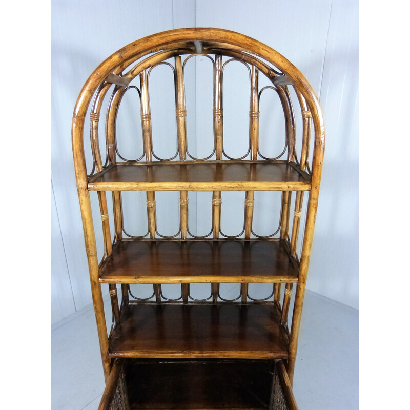 Vintage rattan shelf, 1970s