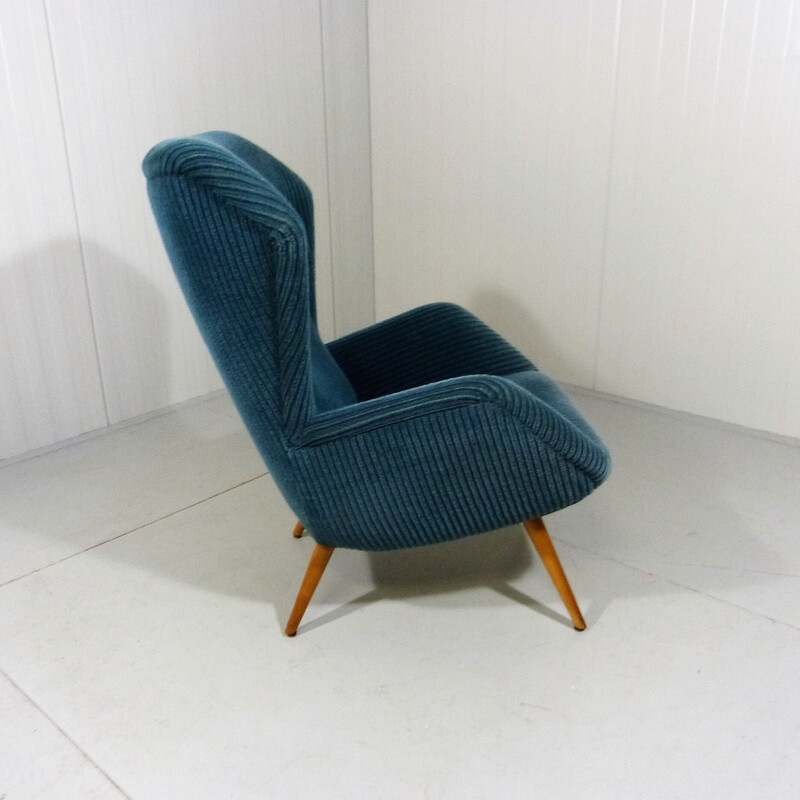 Fauteuil à oreilles vintage, Allemagne 1950