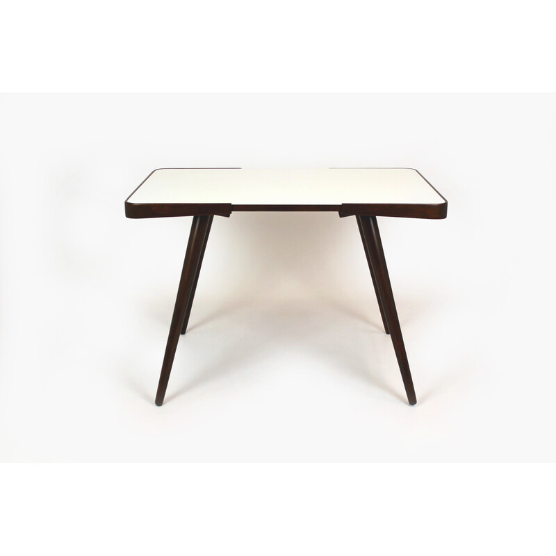 Vintage coffee table with white glass top by Jiří Jiroutek for Interier Praha, 1960s