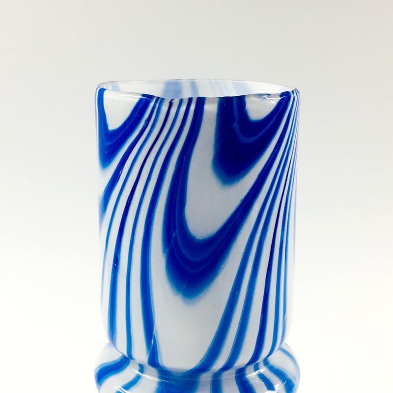 Pair of vintage marbled Murano glass vases by Carlo Moretti, Italy 1970