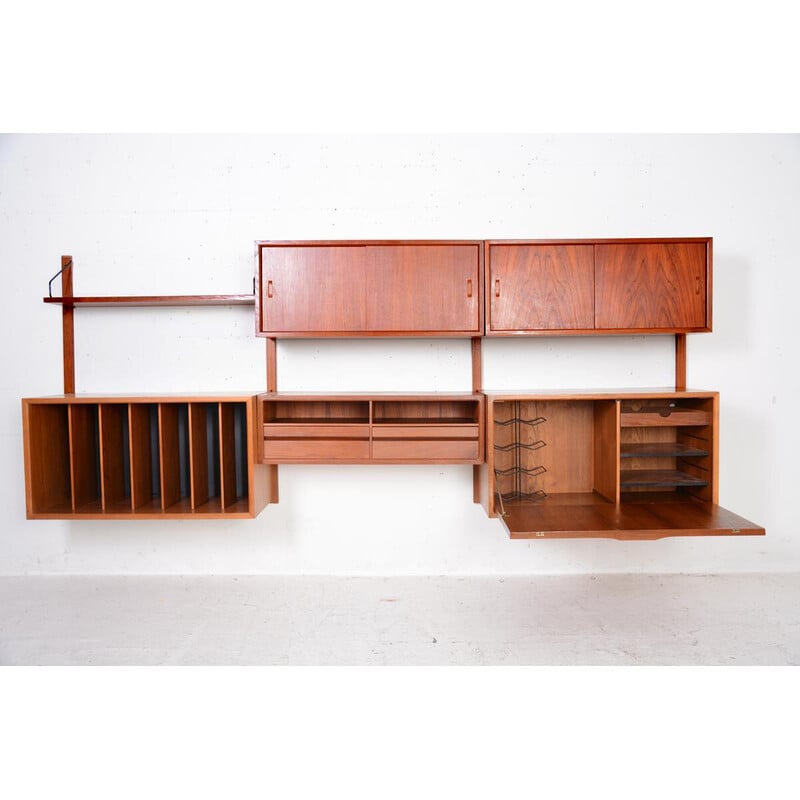 Vintage modular teak wall system by Poul Cadovius