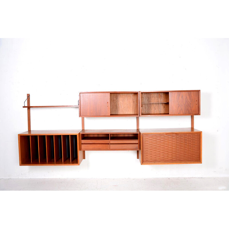 Sistema modular de pared de teca vintage de Poul Cadovius