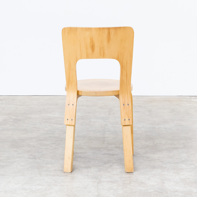 Set of 4 "66" chairs by Alvar Aalto for Artek - 1960s 