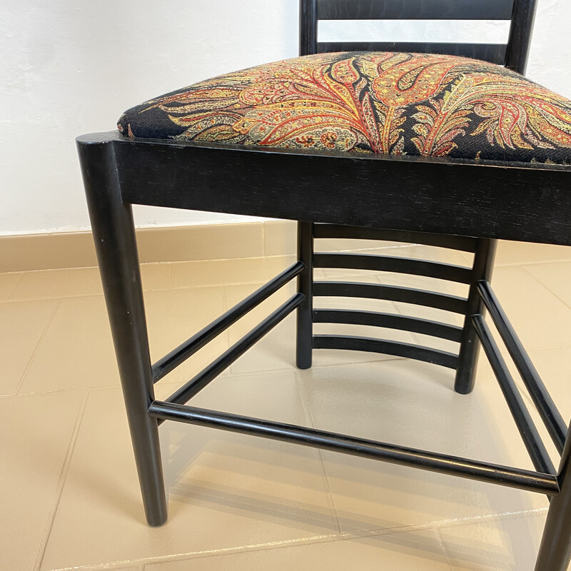 Vintage "292 Hill House Chair" en madera de fresno lacada en negro por C. R. Mackintosh para Alivar, Italia 1980