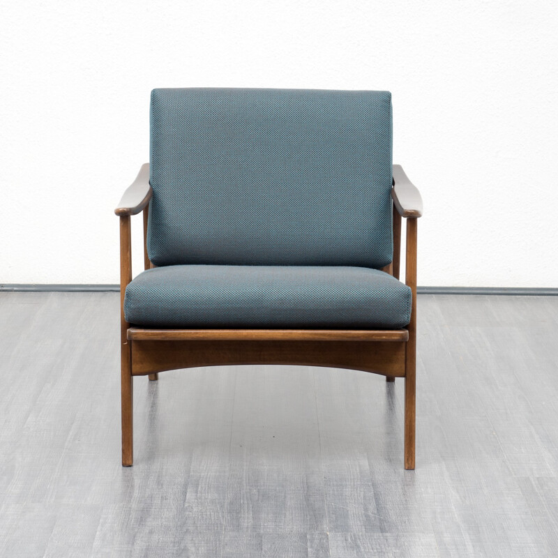 Fauteuil lounge bleu pétrole - 1960