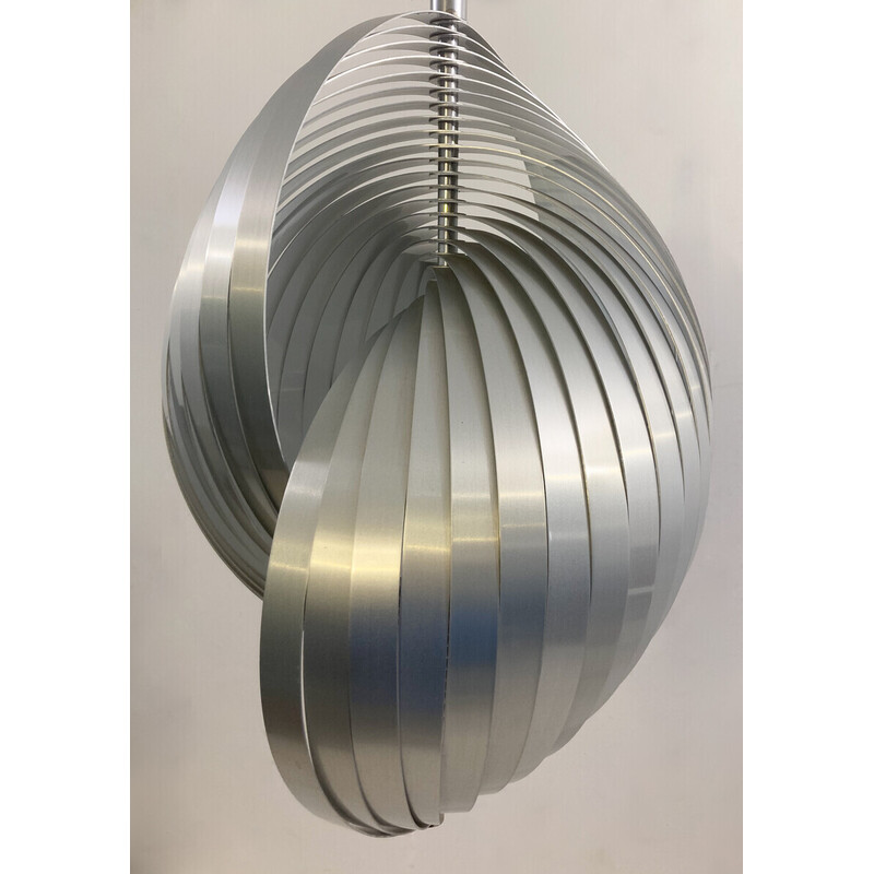 Vintage aluminium hanglamp van Henri Mathieu, Frankrijk 1970