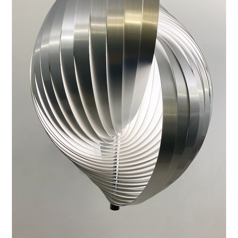 Vintage aluminum pendant lamp by Henri Mathieu, France 1970