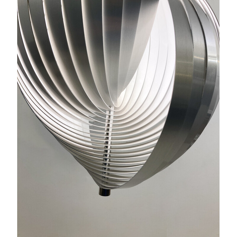 Vintage aluminium hanglamp van Henri Mathieu, Frankrijk 1970