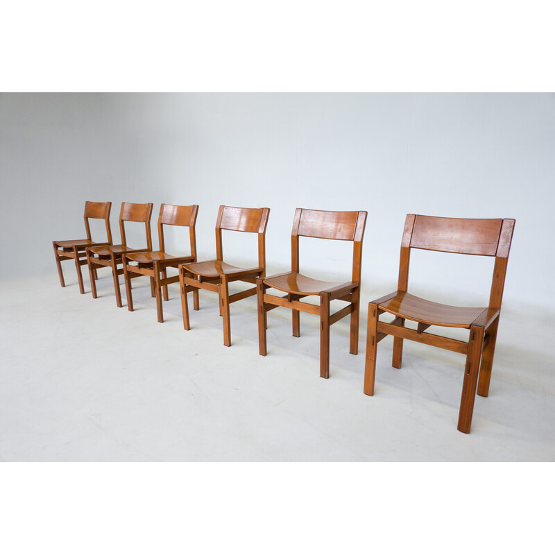 Set of 6 vintage chairs by Giuseppe Rivadossi, Italy 1980