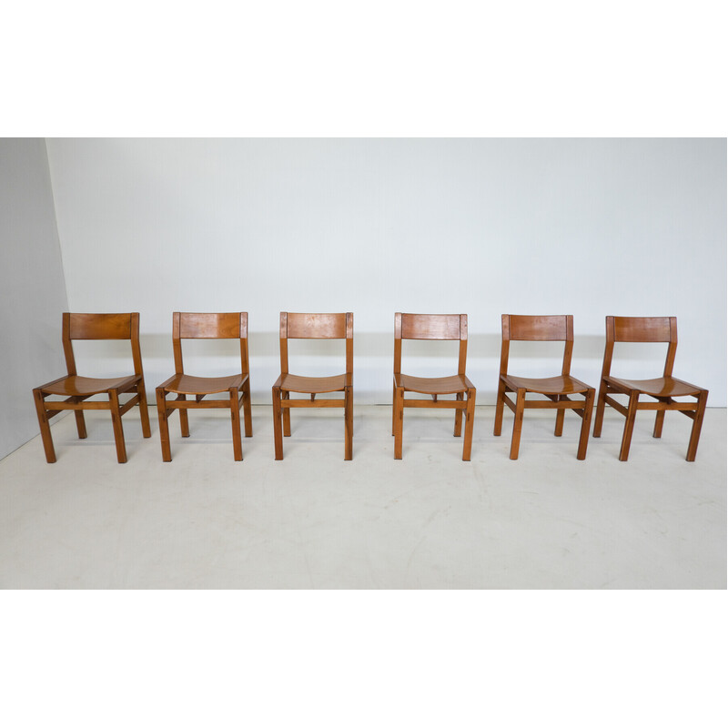 Ensemble de 6 chaises vintage de Giuseppe Rivadossi, Italie 1980