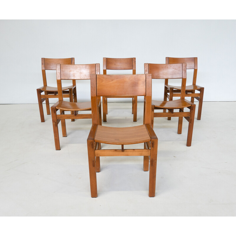 Ensemble de 6 chaises vintage de Giuseppe Rivadossi, Italie 1980