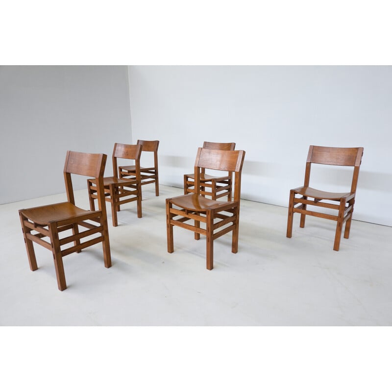 Set di 6 sedie vintage di Giuseppe Rivadossi, Italia 1980