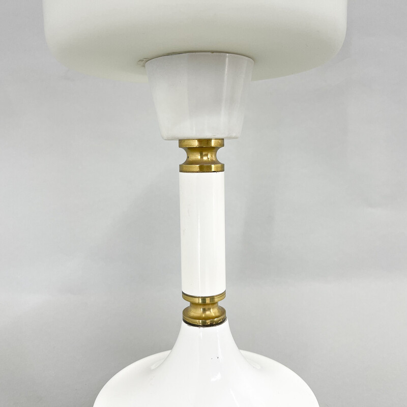 Vintage table lamp in metal, brass and colored glass for Drukov, Czechoslovakia 1970