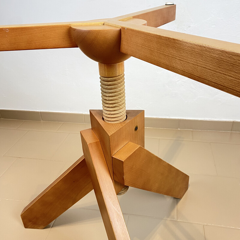 Vintage "Vidun" table in beech by Vico Magistretti for De Padova, Italy 1980