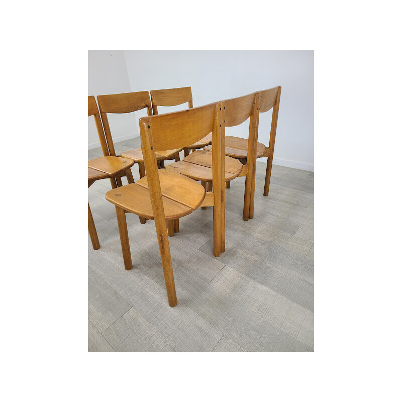 Set of 6 vintage chairs "Grain de café" by Pierre Gautier Delaye for Villages Vacances, 1960