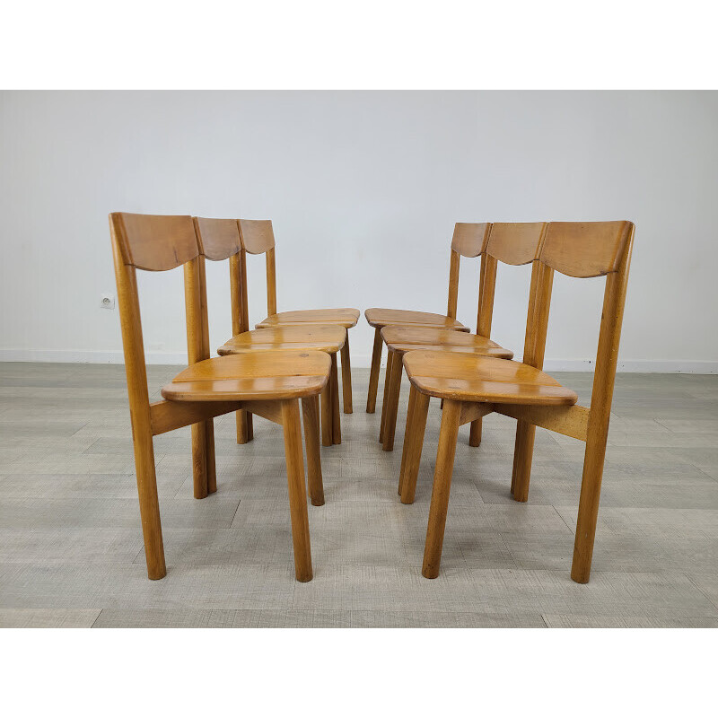Conjunto de 6 cadeiras "Grain de café" vintage de Pierre Gautier Delaye para Villages Vacances, 1960