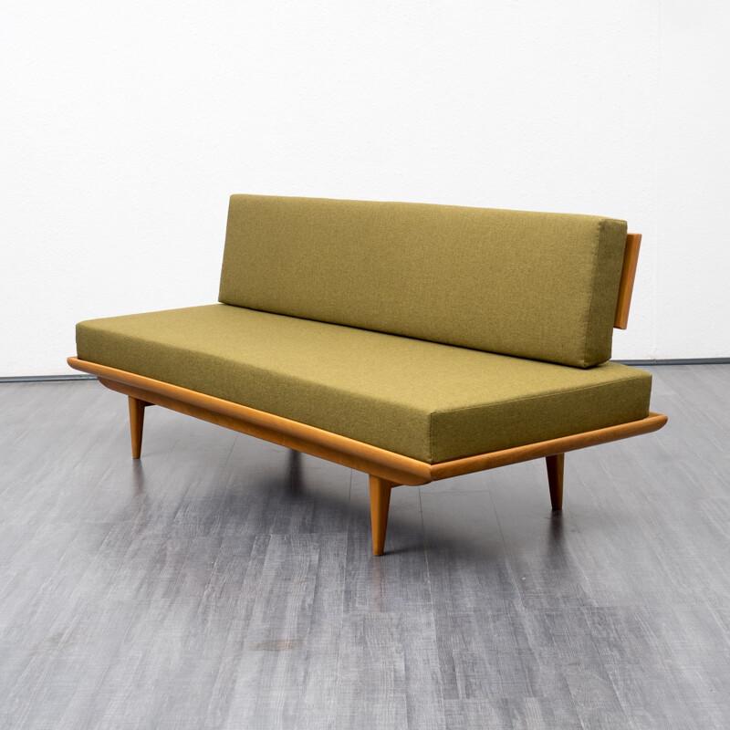 Green anise bench ashwood new upholstery - 1960s