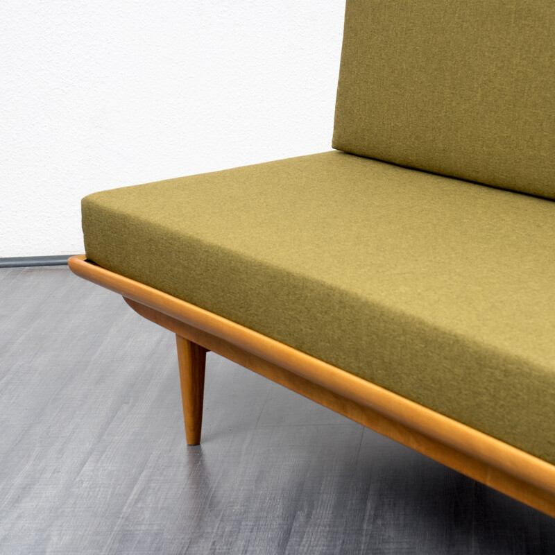 Green anise bench ashwood new upholstery - 1960s