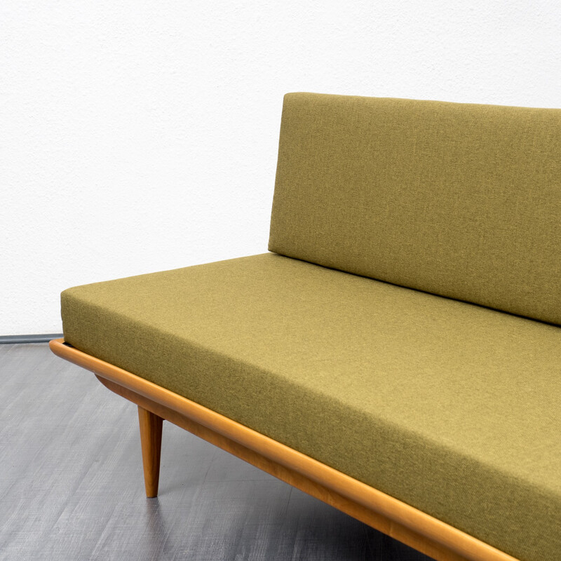Green anise bench ashwood new upholstery - 1960s