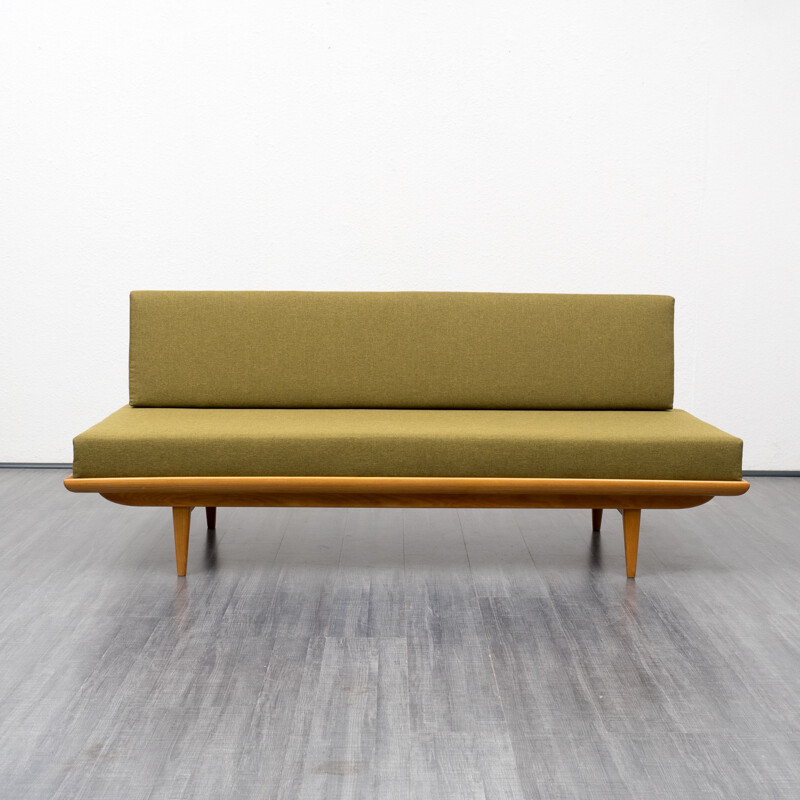 Green anise bench ashwood new upholstery - 1960s