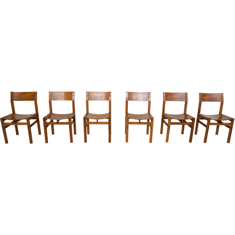 Set of 6 vintage chairs by Giuseppe Rivadossi, Italy 1980