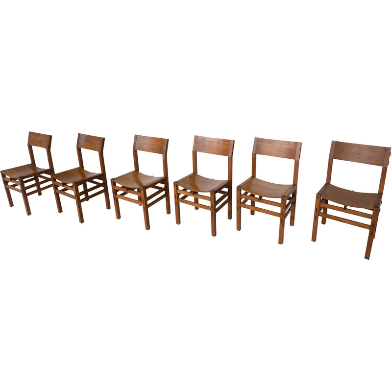 Conjunto de 6 cadeiras vintage de Giuseppe Rivadossi, Itália 1980