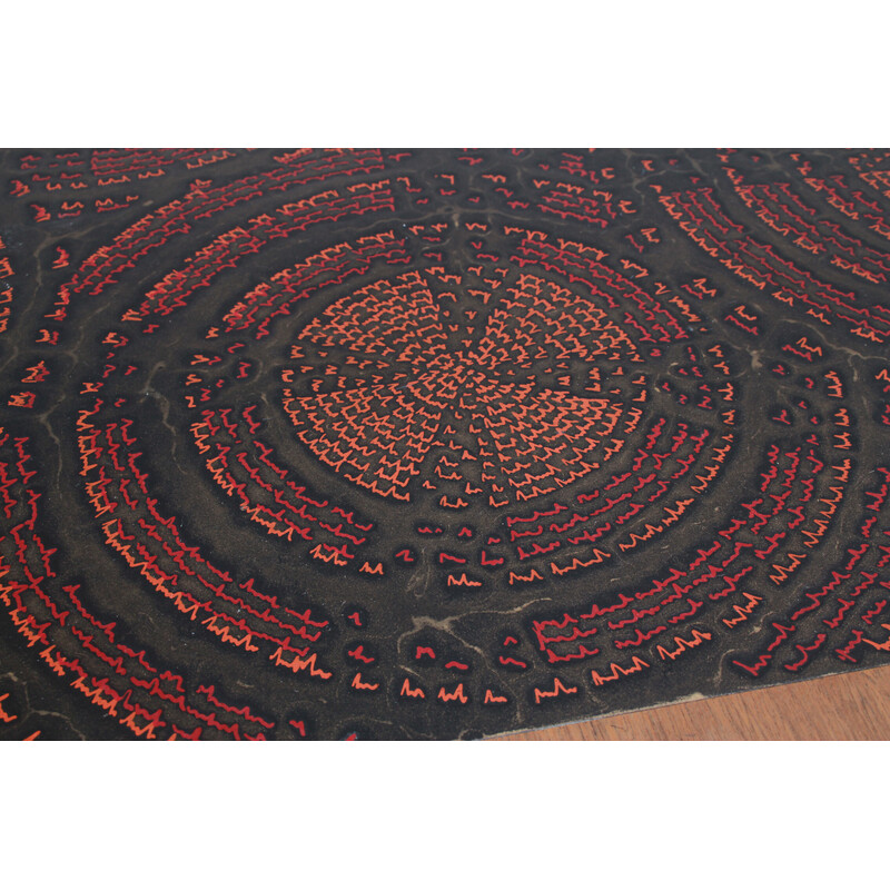 Vintage teak and enamel coffee table, 1970