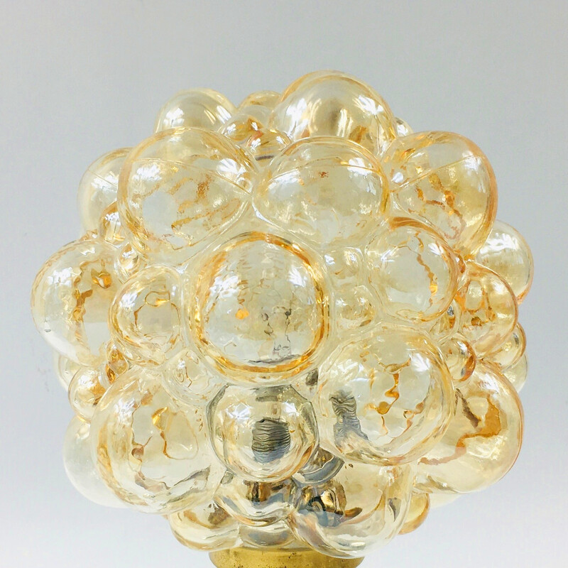 Pareja de lámparas de sobremesa vintage de vidrio burbujeado de Helena Tynell para Limburg, Alemania 1960
