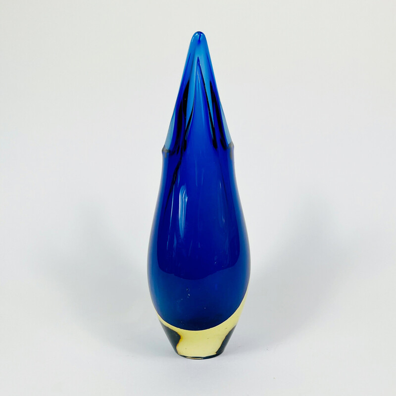 Vase vintage en verre de Murano par Flavio Poli pour Seguso, Italie 1960