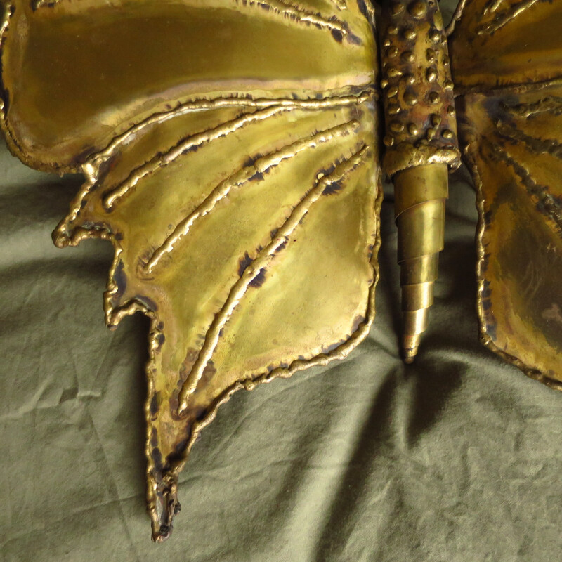 Farfalla decorativa d'epoca in ottone, 1970