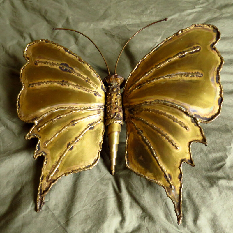 Dekorativer Vintage-Schmetterling aus Messing, 1970