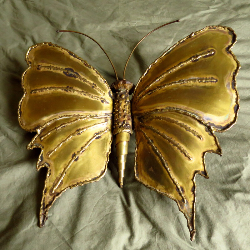 Vintage brass decorative butterfly, 1970s